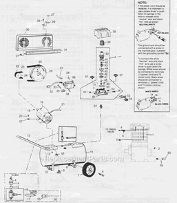Page A Diagram and Parts List for VS401200  Campbell Hausfeld Compressor